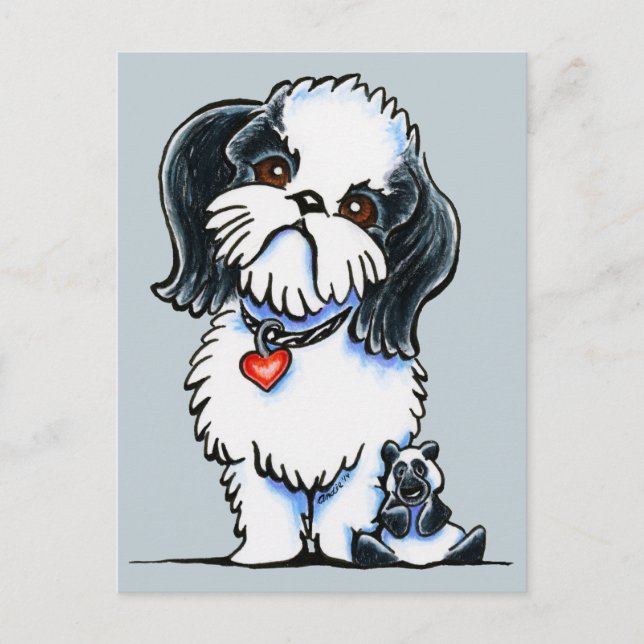 Postal Panda de Shih Tzu (Anverso)