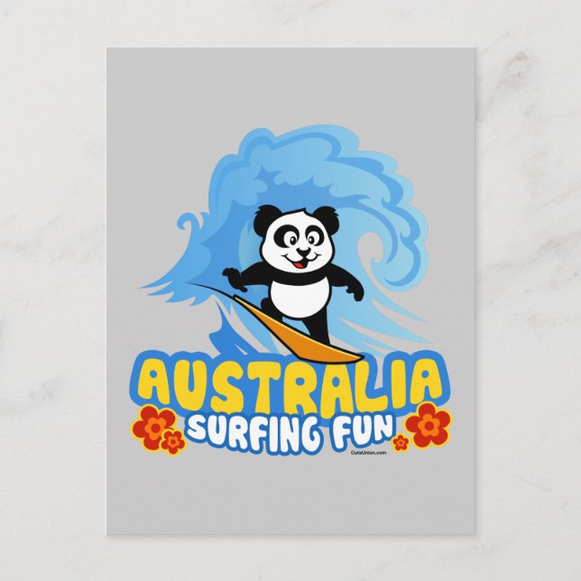 Postal Panda de Surfing de Australia (Anverso)