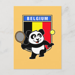 Postal Panda de tenis de Bélgica