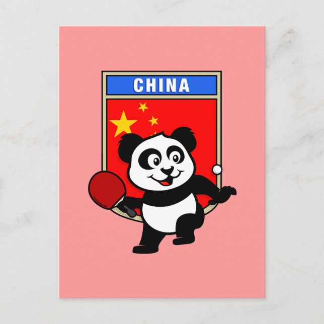Postal Panda de tenis de mesa de China (Anverso)