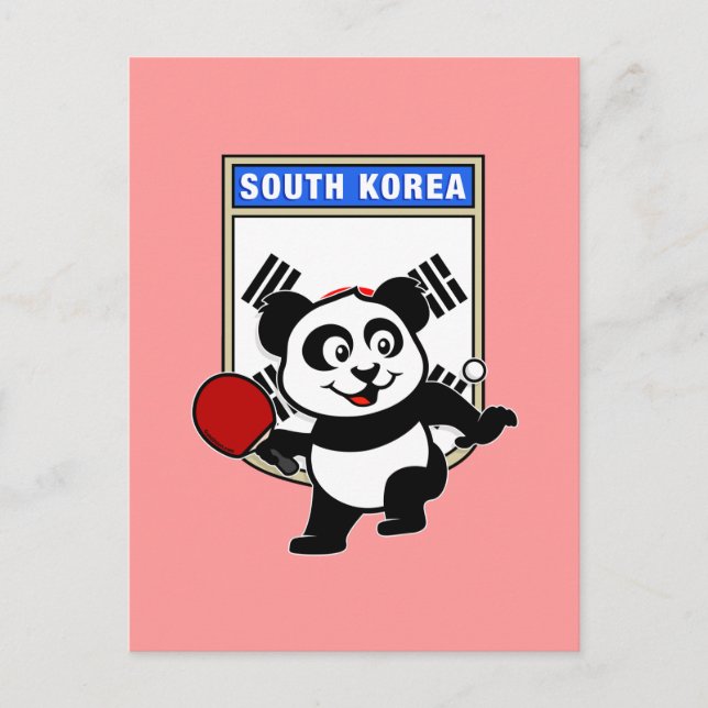 Postal Panda de tenis de mesa de Corea del Sur (Anverso)