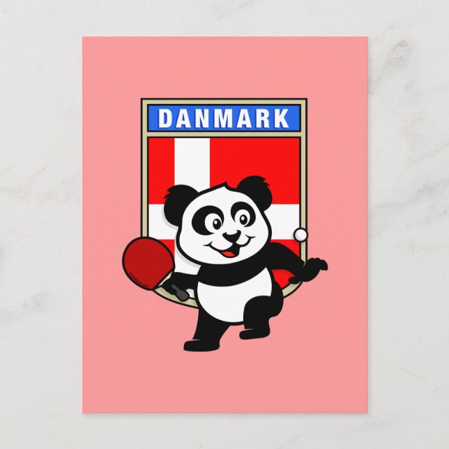 Postal Panda de tenis de mesa de Dinamarca (Anverso)