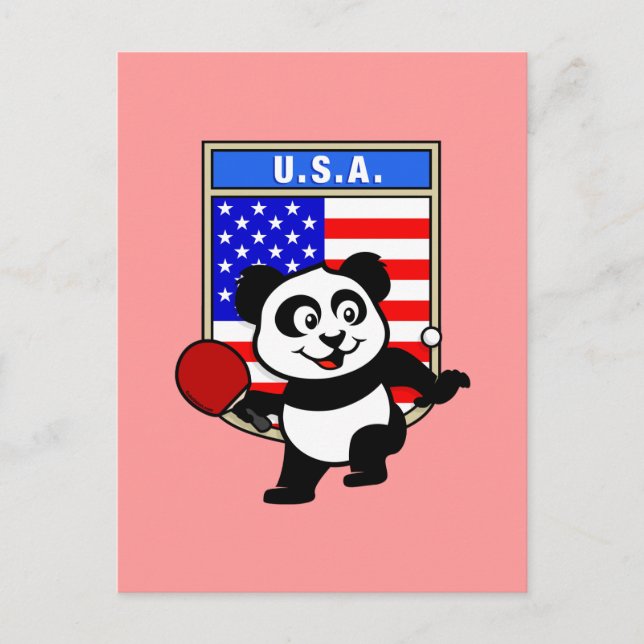 Postal Panda de tenis de mesa de Estados Unidos (Anverso)