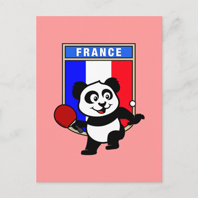 Postal Panda de tenis de mesa de Francia (Anverso)