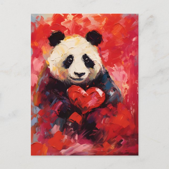 Postal Panda Día de San Valentín (Anverso)