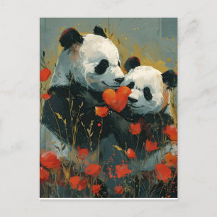 Postal Panda El día de San Valentín