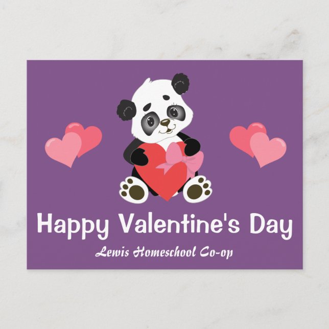 Postal Panda, el día de San Valentín de tu colegio de pri (Anverso)