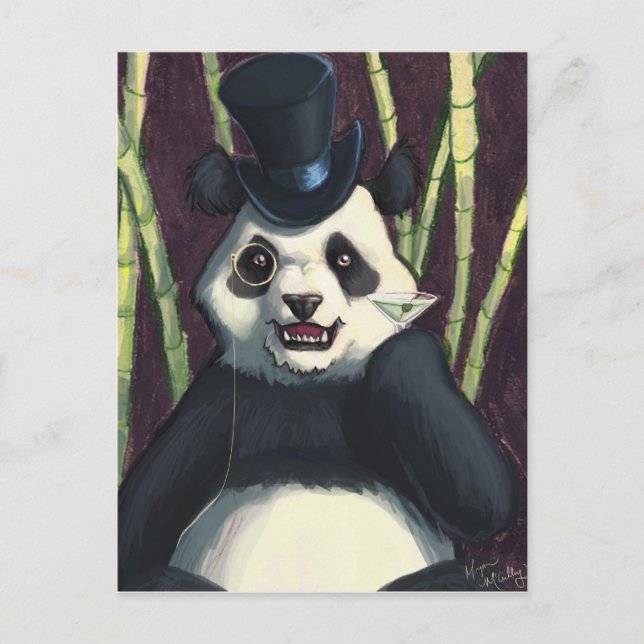 Postal Panda elegante (Anverso)