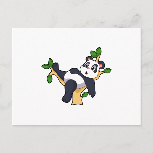 Postal Panda en árbol (Anverso)