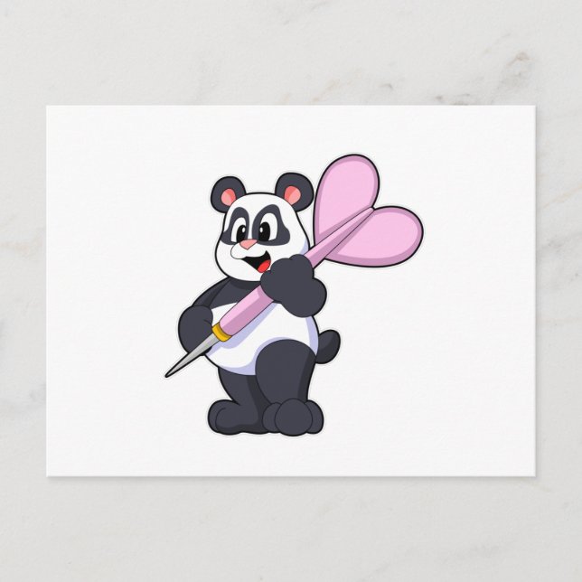 Postal Panda en Darts con Dart (Anverso)