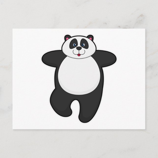 Postal Panda en ejercicio de estiramiento de yoga (Anverso)