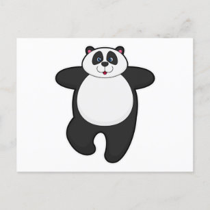 Postal Panda en ejercicio de Stretching de Yoga