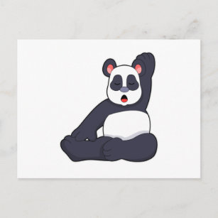 Postal Panda en ejercicios de Stretching de Yoga