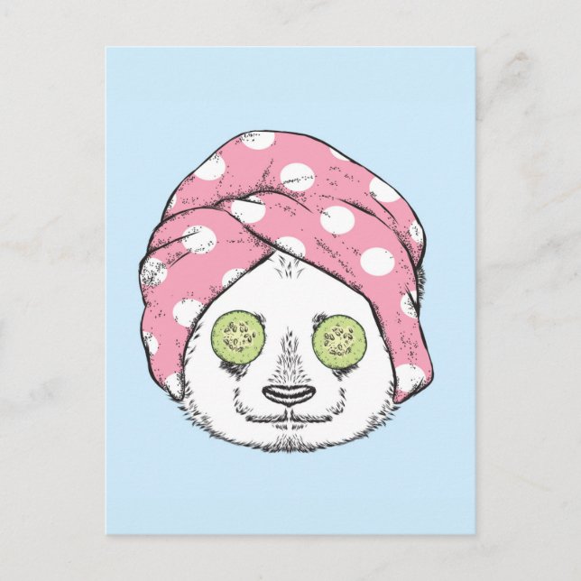 Postal Panda En El Spa (Anverso)