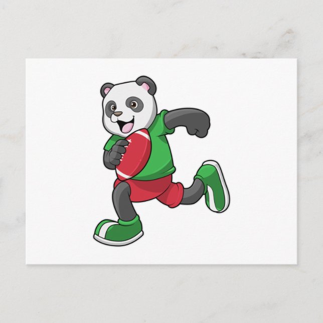 Postal Panda en fútbol con equipamiento (Anverso)