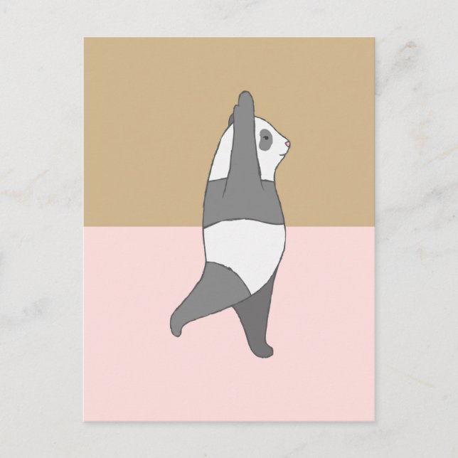 Postal Panda haciendo yoga (Anverso)