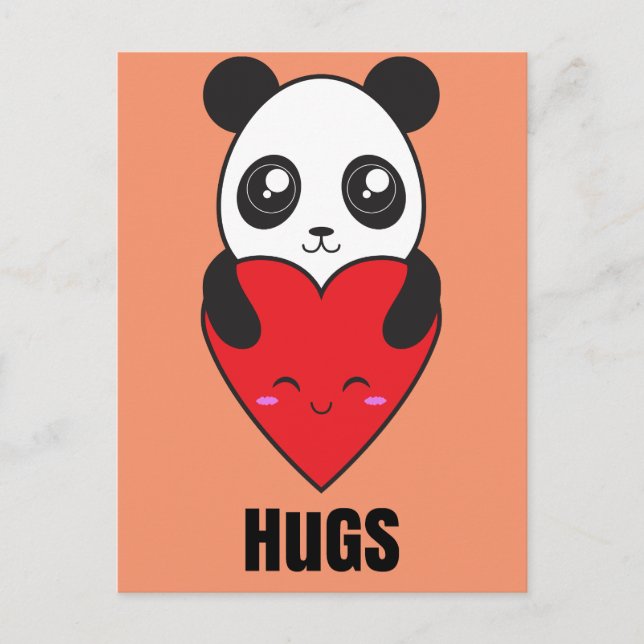 Postal Panda Hugs (Anverso)