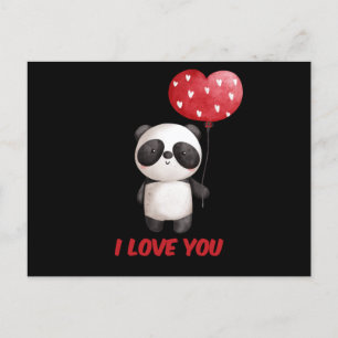 Postal Panda lindo con corazón Te Amo Valentine Gift
