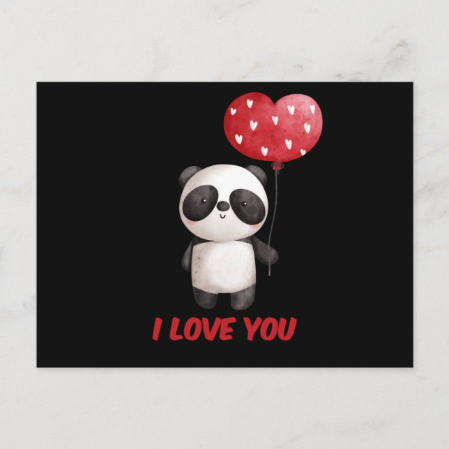 Postal Panda lindo con corazón | Te Amo Valentine Gift (Anverso)