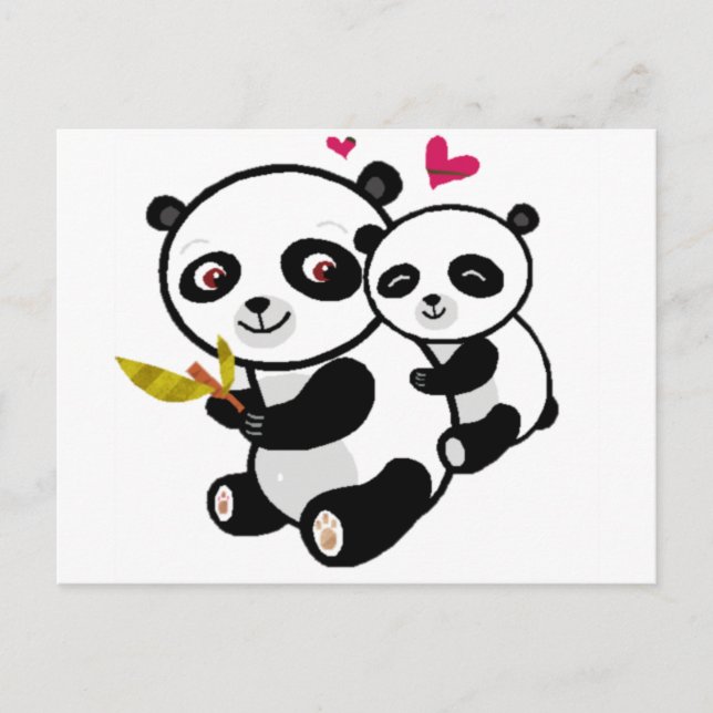 Postal Panda Love <3 (Anverso)