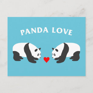 Postal Panda Love (Azul)