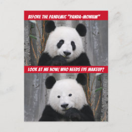 Postal Panda-Monium pandémico divertido antes y después