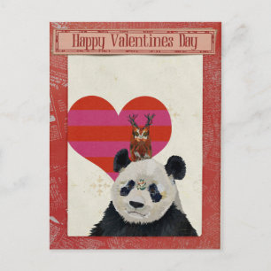 Postal PANDA & OWL VALENTINE