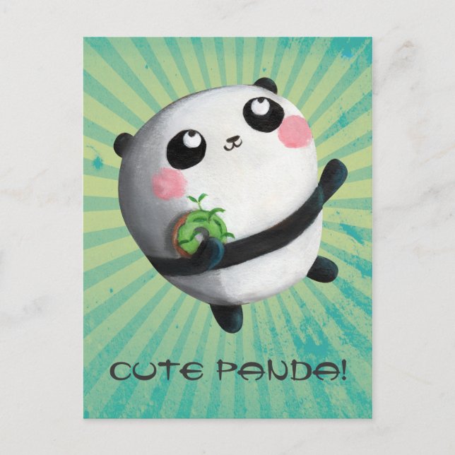 Postal Panda redondo (Anverso)