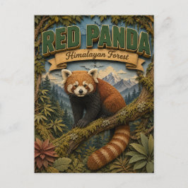 Postal Panda Rojo Bosque Himalayo POPCUT