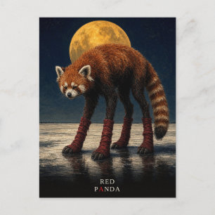 Postal Panda Rojo Calcetines Largos gótico Surrealista