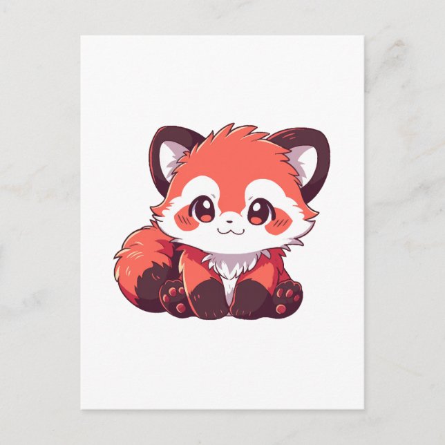 Postal panda rojo lindo (Anverso)