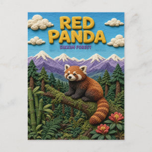 Postal Panda Rojo Sikkim Forest Moderno KlayKoo