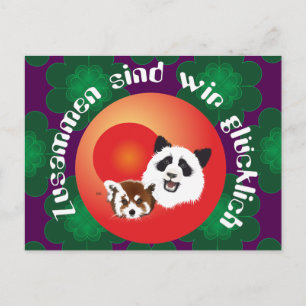 Postal Panda Treffen Postkarte