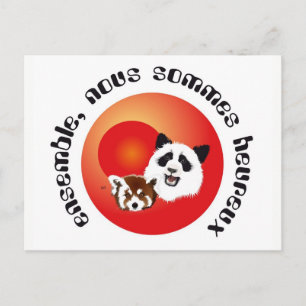 Postal Panda Treffen Postkarte