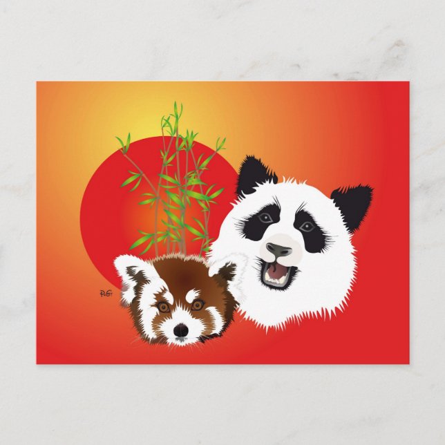 Postal Panda Treffen Postkarte (Anverso)