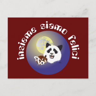 Postal Panda Treffen Postkarte