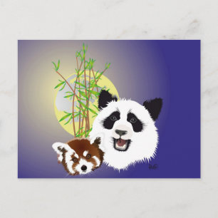 Postal Panda Treffen Postkarte