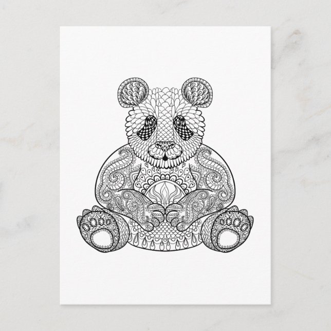 Postal Panda tribal inspirado (Anverso)