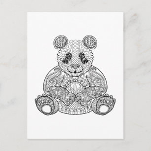 Postal Panda tribal inspirado