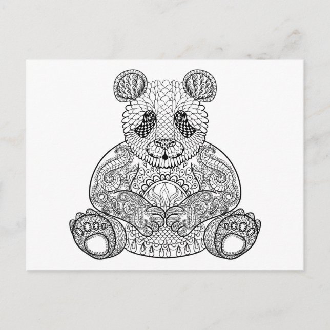 Postal Panda tribal inspirado (Anverso)