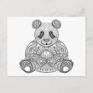 Postal Panda tribal inspirado