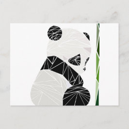 Postal Panda triste geométrica