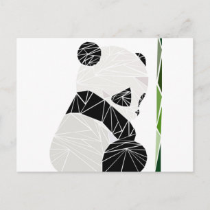 Postal Panda triste geométrica