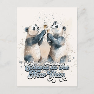 Postal Pandas de Año Nuevo