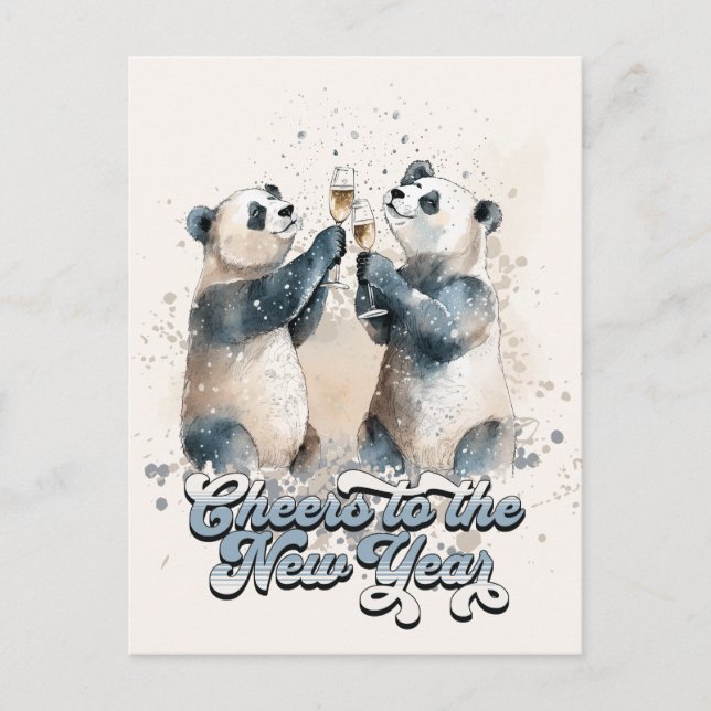 Postal Pandas de Año Nuevo (Anverso)