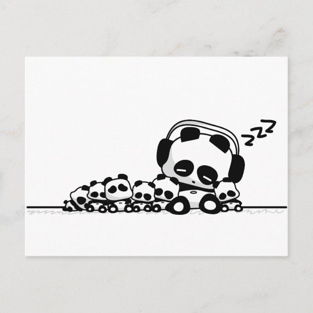 Postal Pandas el dormir (Anverso)