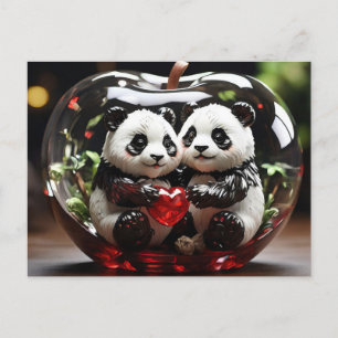 Postal Pandas en Corazón de Cristal