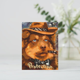 Postal Pandilla Caprichosa de Perro Gángster Arte Retro N