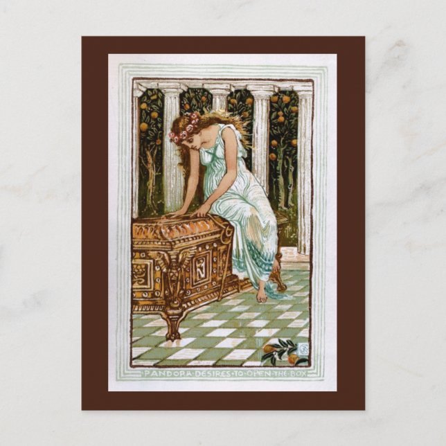 Postal Pandora desea abrir la caja (Anverso)