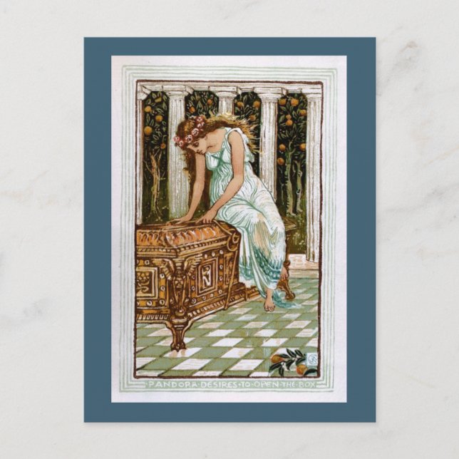 Postal Pandora desea abrir la caja (Anverso)
